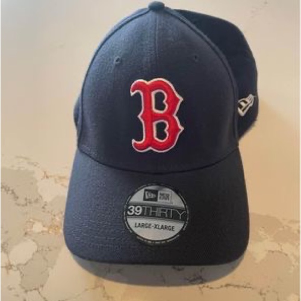 NEW wERA BOSTON RED SOX MENS NAVY BLUE TEAM CLASSIC 39THIRTY FLEX HAT